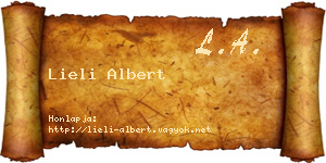 Lieli Albert névjegykártya